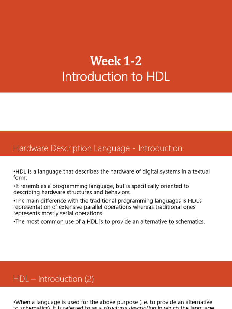Introduction to HDL and Verilog Basics | PDF | Hardware Description ...
