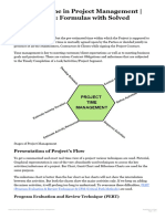 Expected Time in Project Management - PERT & CPM - Formulas With Solved Example