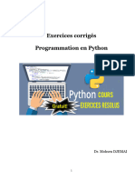 Exercices Corrigés Programmation en Python: Dr. Mohsen DJEMAI