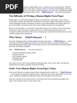 Term Paper Human Rights