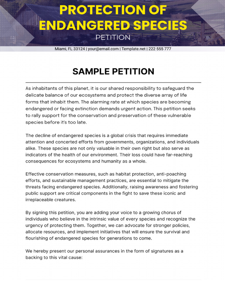 Sample Petition Template - Edit Online & Download Example | PDF