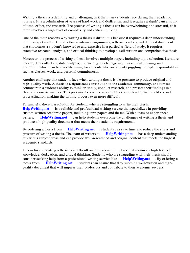 Thesis Writing Challenges and Solutions | PDF | Thesis | Water