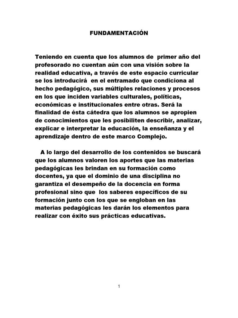 Fundamentos de la Educación Docente | PDF | Pedagogía | Maestros