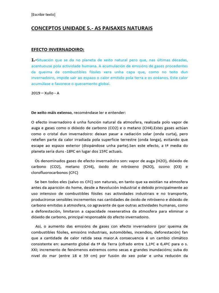 Vocabulario Probas Paau - Unidade 5 1819 | PDF