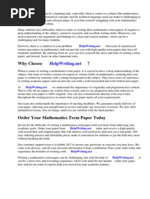 Mathematics Term Paper