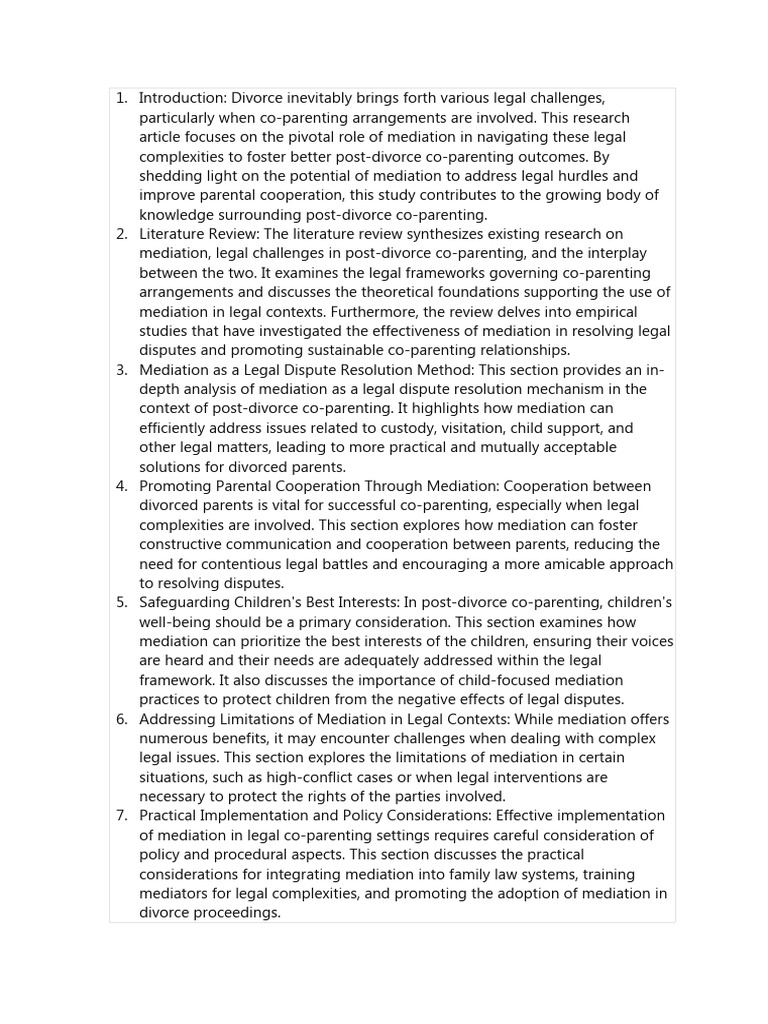 Introduction | PDF | Mediation | Best Interests