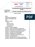 PROJECT STANDARDS AND SPECIFICATIONS Fesibiliy Studies Rev01.1