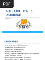 Lecture 1 - Introduction To Database