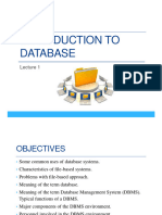 Lecture 1 - Introduction To Database