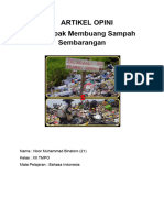 Dampak Membuang Sampah Sembarangan Di Lingkungan