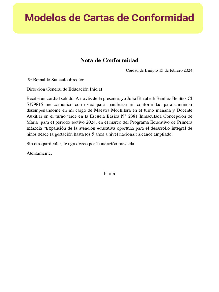 Nota de Conformidad | PDF | Salud y bienestar