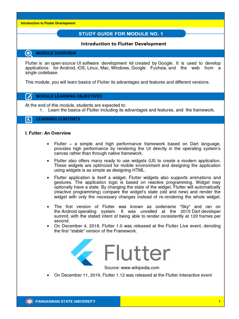 Flutter Development Module Overview | PDF | Software | Computer Engineering