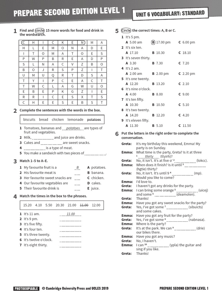 Food and Drink Vocabulary Activities | PDF | Juice | Diet & Nutrition