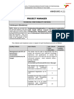 Annexure A (1) Project Manager Technical Funcitonality Criteria