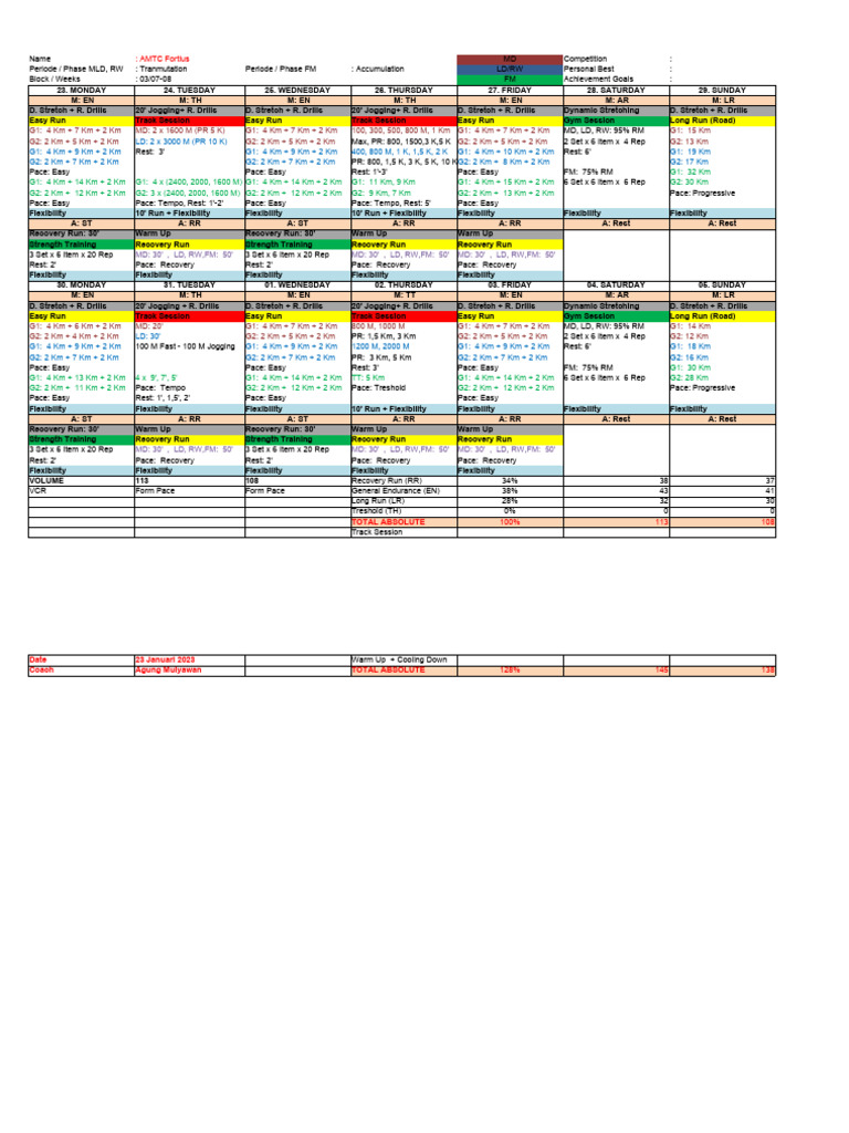AMTC Fortius Training Plan Overview | PDF | Strength Training | Weight ...