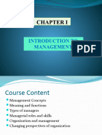 Chapter I Introduction To Management