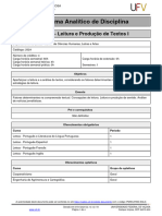 Programa Analitico-Leitura e Produção de Textos I