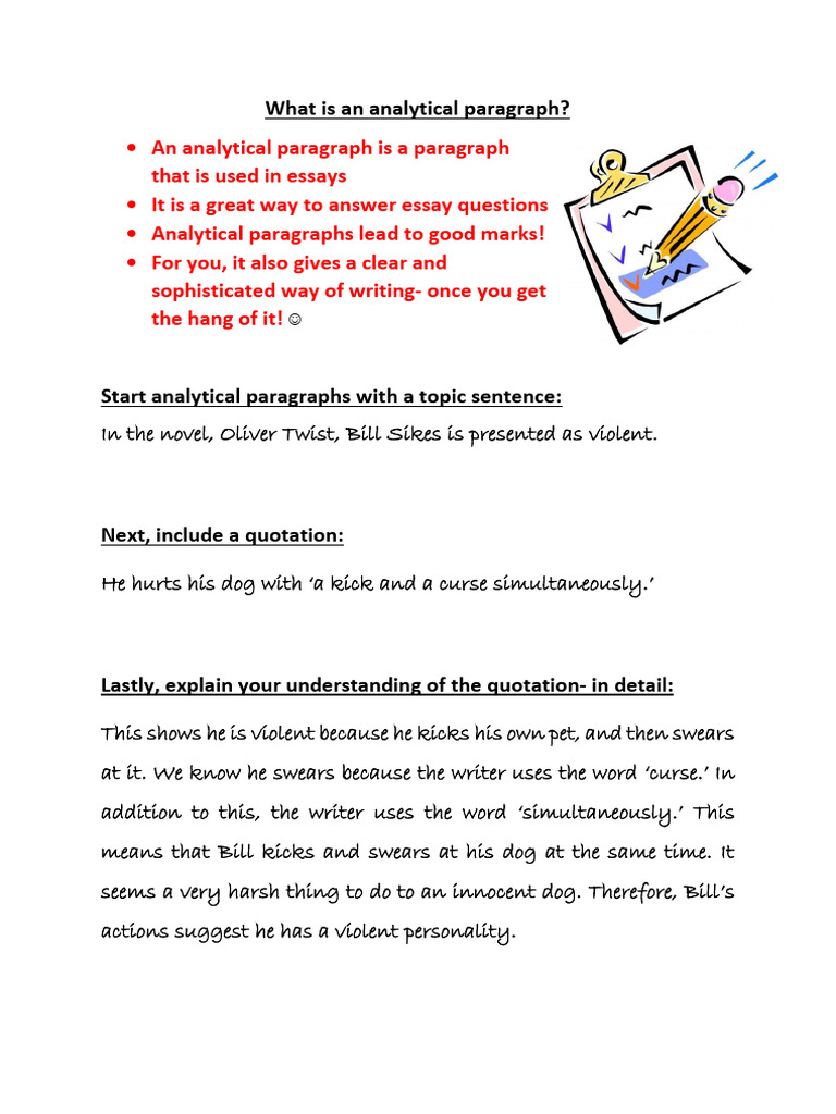 Crafting Effective Analytical Paragraphs Pdf Paragraph Oliver Twist
