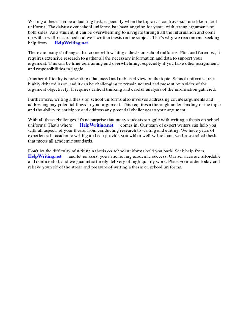 Term Paper On School Uniforms PDF Clothing Essays