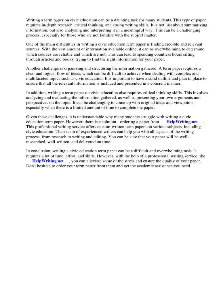Civic Education Term Paper | PDF | Social Media | Popular Culture ...