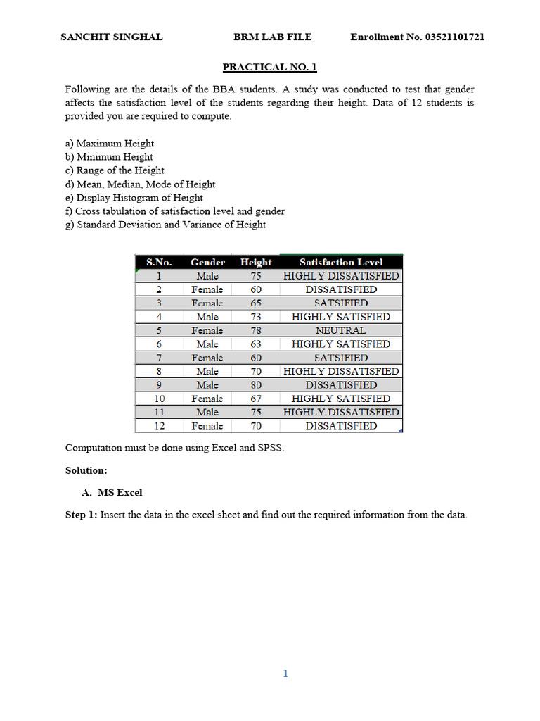 Aryan Chugh BRM Lab File PDF Student's T Test P Value