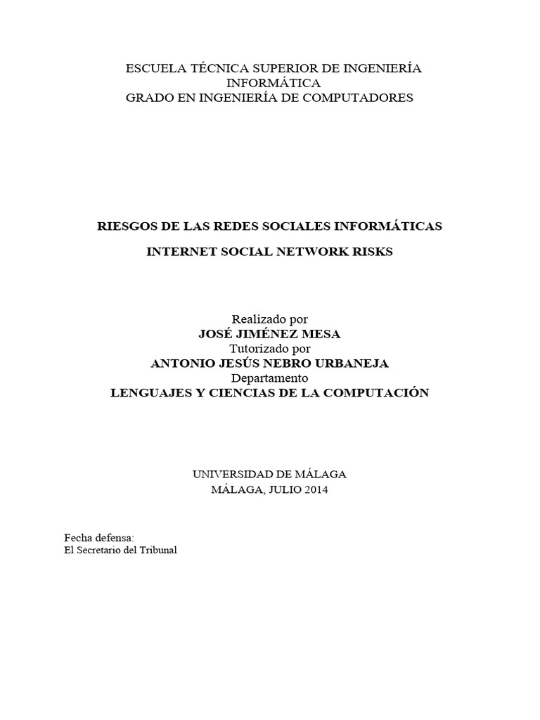 Riesgos de Redes Sociales | PDF | Servicio de redes sociales | Internet