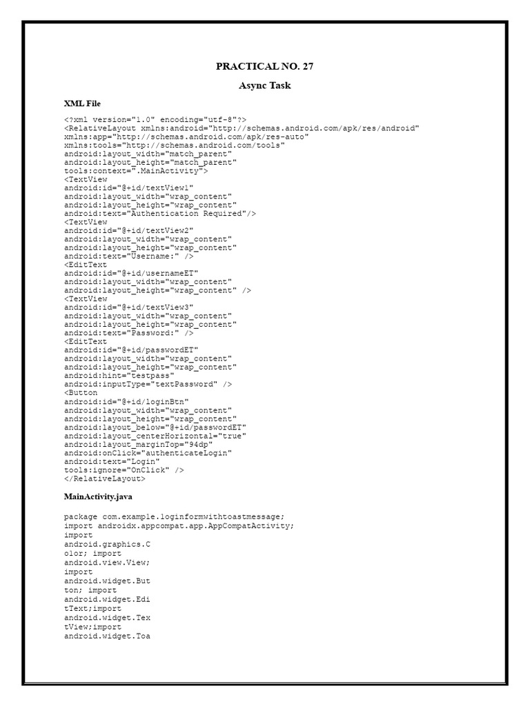 Practical No 27 | PDF | Android (sistema operativo) | Informática