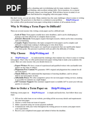 Term Paper Writing Help