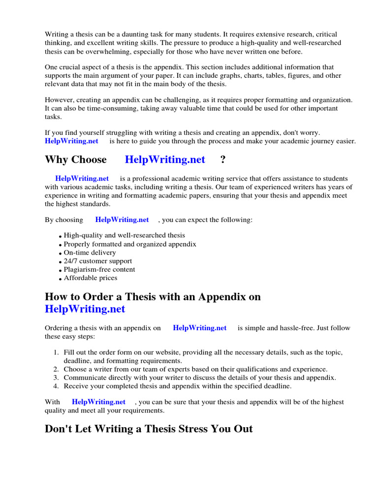 Example Term Paper Appendix | PDF | Essays | Apa Style