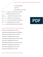 Exercise 1 Fill in The Blanks With The Correct Form of The Present Perfect Continuous Tense of The Verb in Parentheses.