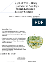 An Insight of Well - Being Among Audiology and Speech Language Pathology Students FINAL