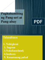Paghahambing NG Pang-Uri at Pang-Abay