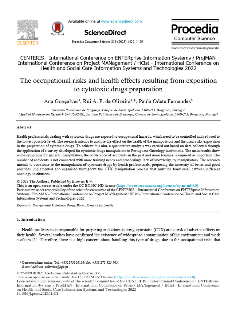 Articulo The Occupational Risks And Health Effects Resulting From