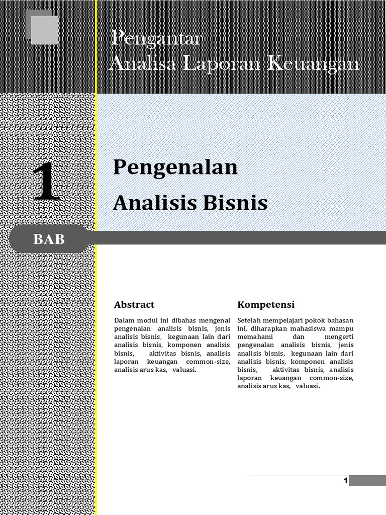 Bab 1 Pengenalan Analisis Bisnis | PDF