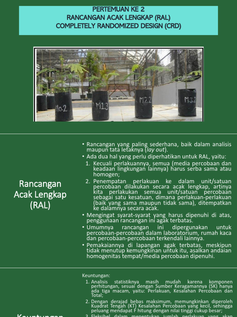 Rancangan Acak Lengkap (RAL) dan Analisis | PDF