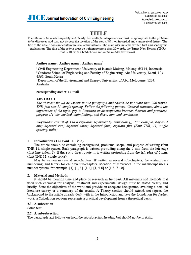 Guidelines for Academic Article Submission | PDF | Text | Publishing
