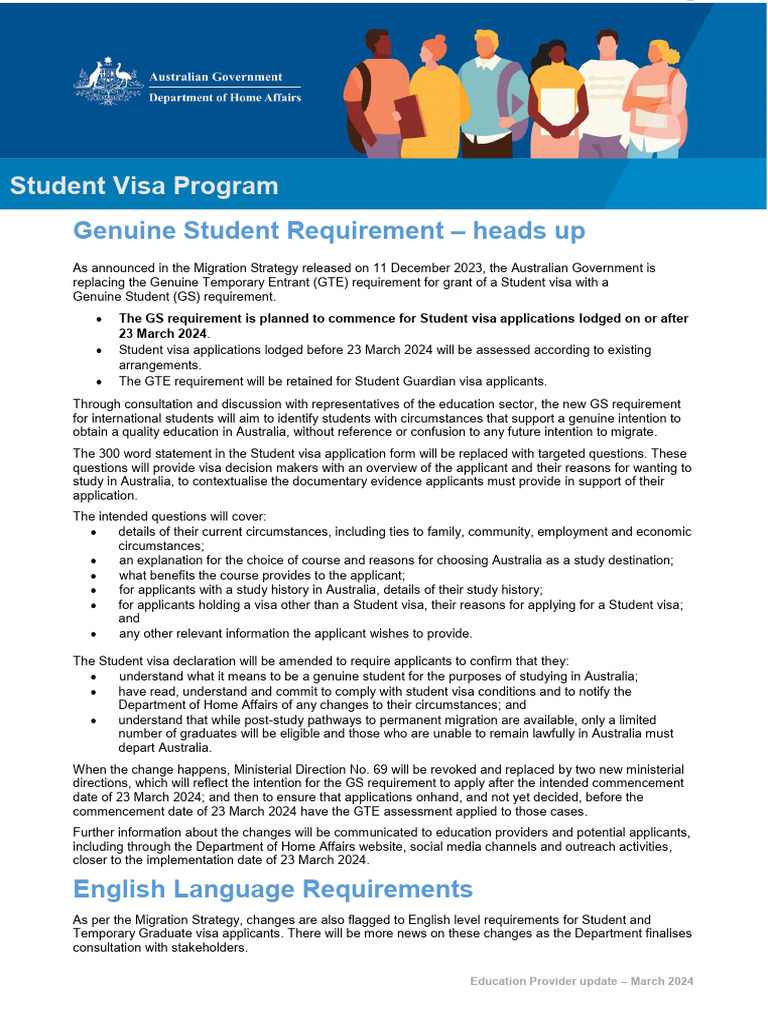 Australia’s New Genuine Student Visa Rules | PDF | Travel Visa