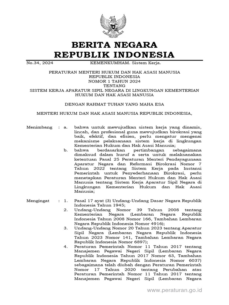 Permenkumham no 1 tahun 2024 pdf