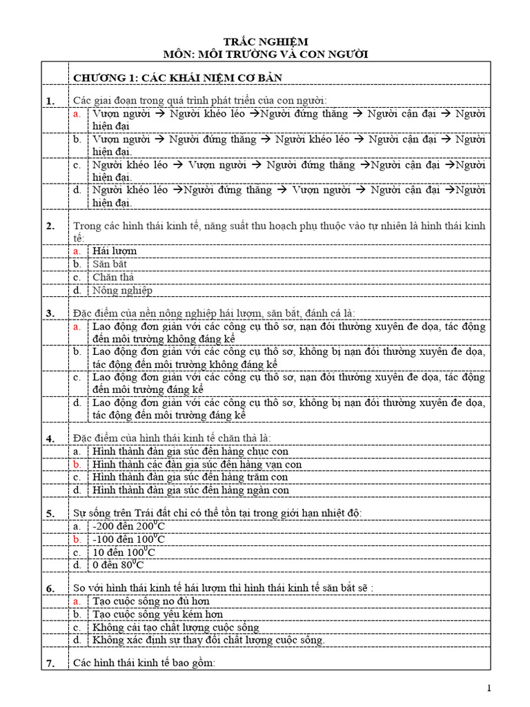 Ôn tập - Phan 1 | PDF