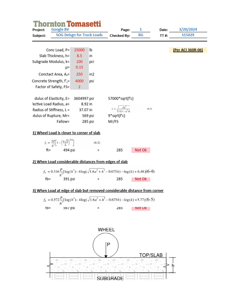 SOG Design Analysis for Truck Loads | PDF | Mechanical Engineering ...