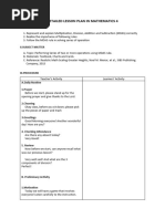 Lesson Plan in Mathematics 4