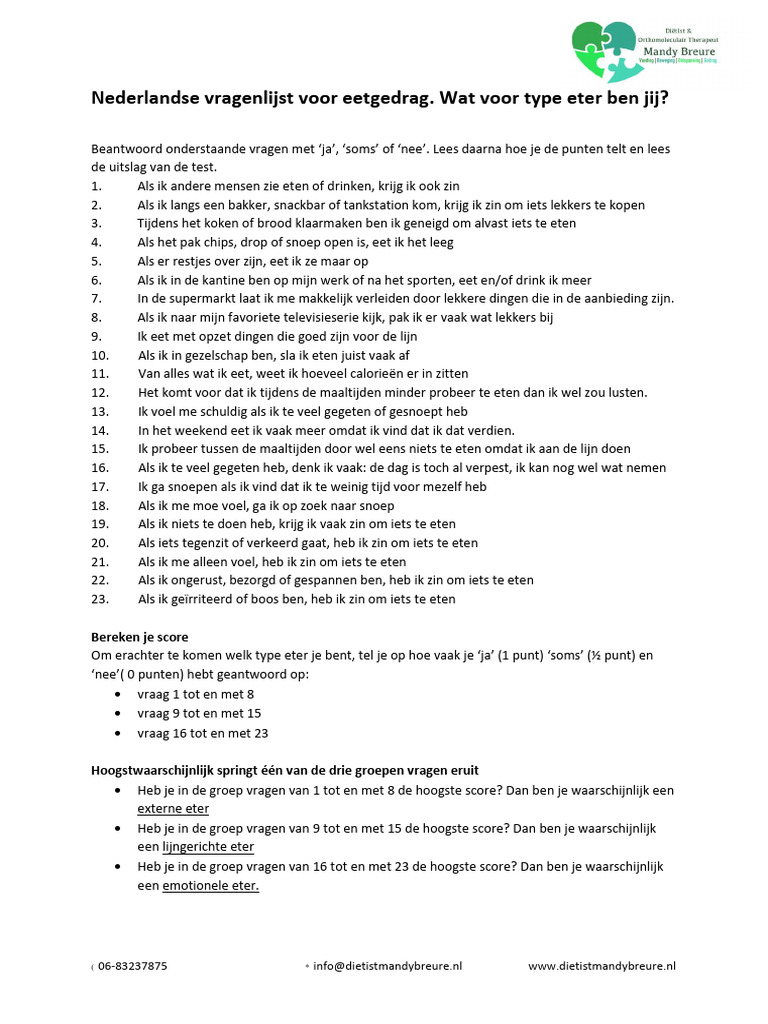 Nederlandse Vragenlijst Voor Eetgedrag.1c87cc PDF