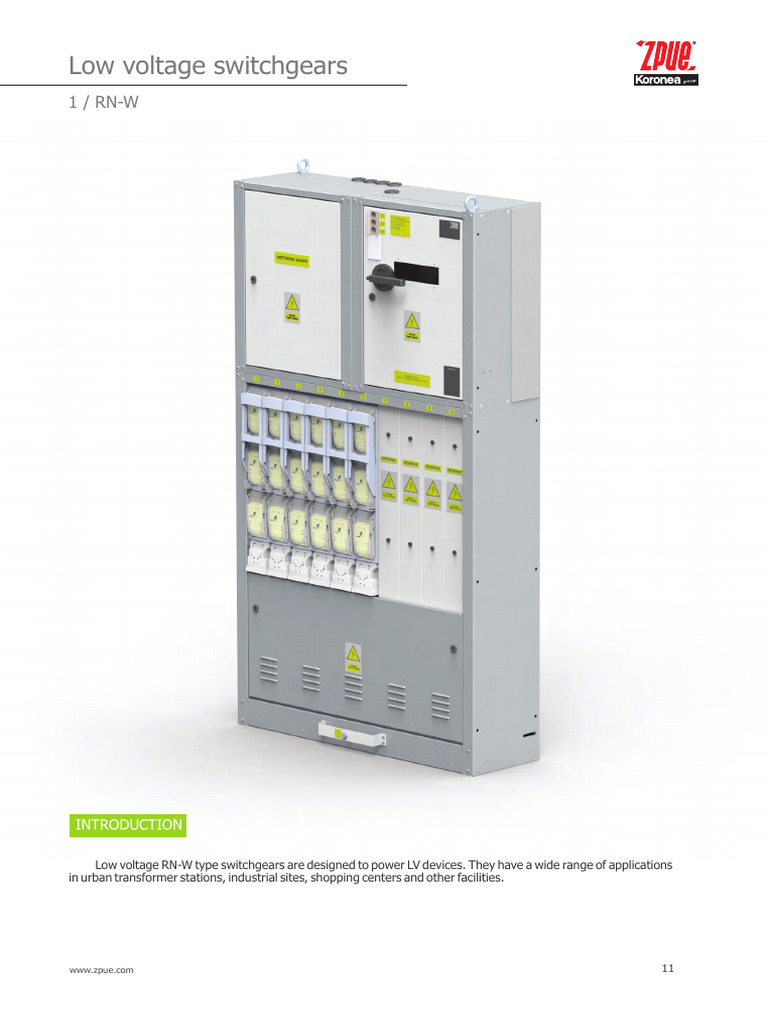 Low Voltage RN-W Switchgear Guide | PDF | Fuse (Electrical) | Power Supply