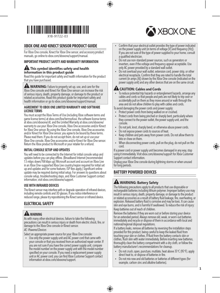 Xbox One KInect Sensor ML | PDF | Xbox | Power Supply