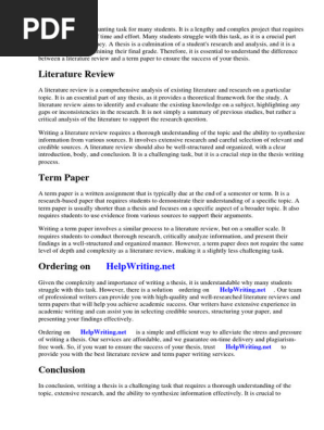 Difference Between Literature Review and Term Paper