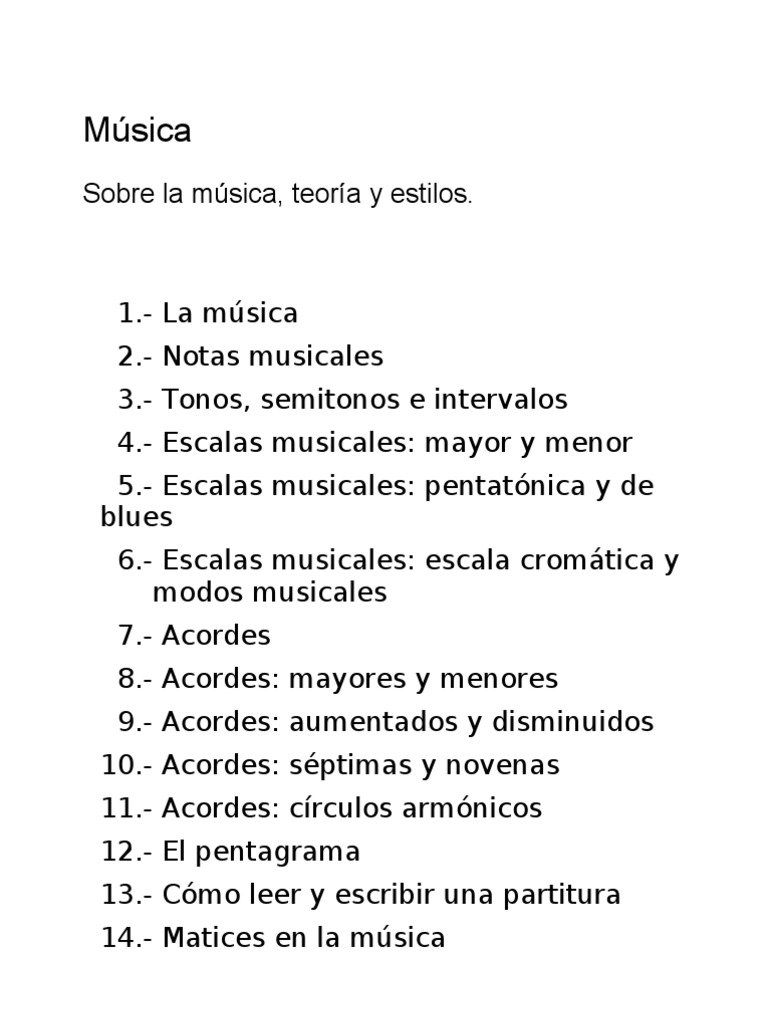 Teoría de Notas y Escalas Musicales | PDF | Acorde (Música) | Escala ...