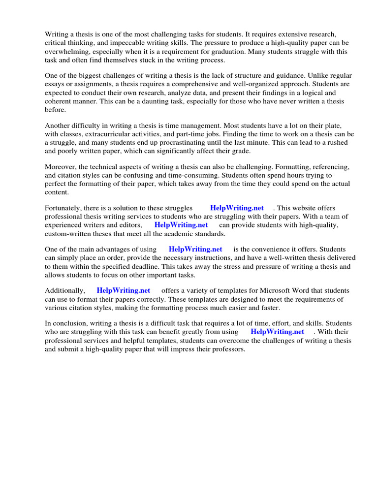 Thesis Writing Challenges & Solutions | PDF | Thesis | Essays