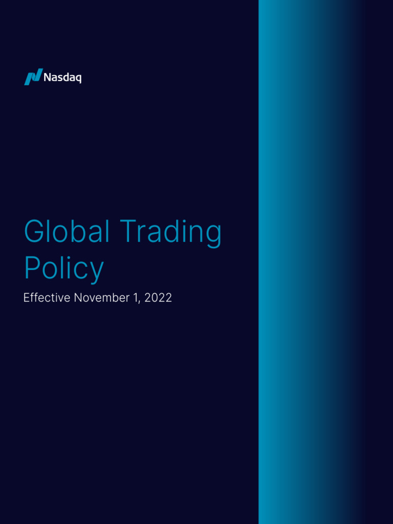 Nasdaq Global Trading Policy Overview | PDF | Insider Trading ...