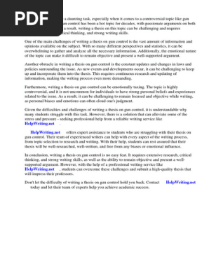 Term Paper Gun Control