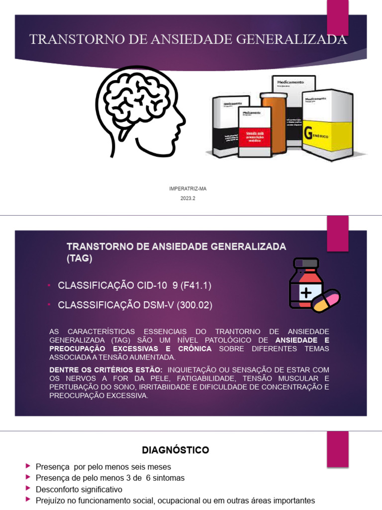 Características e Diagnóstico do TAG | PDF | Ansiedade | Depressão
